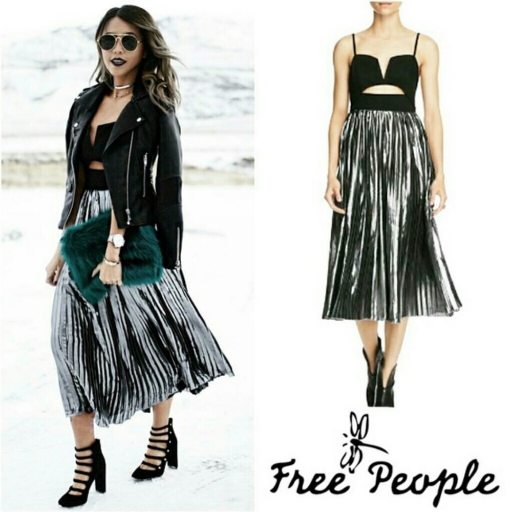 🆕 Free People Party Dress Metallic Maxi Prom